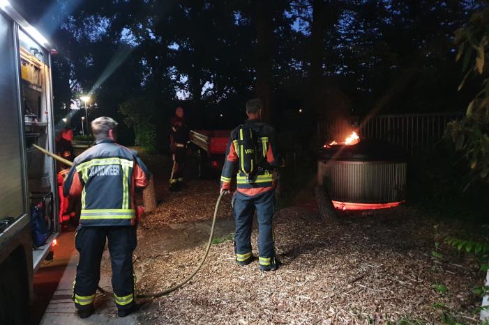 Container in brand gestoken