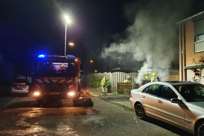 Auto verwoest door brand