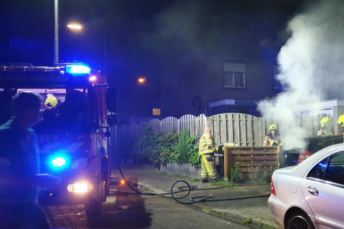 Auto verwoest door brand