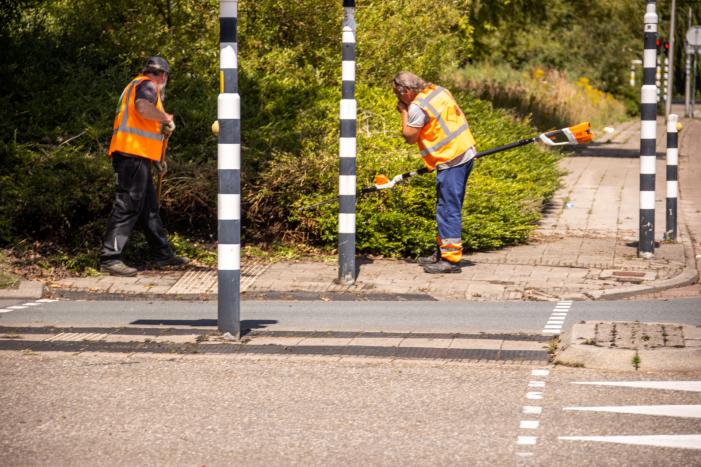 Struiken in brand op bedrijventerrein De Hoef