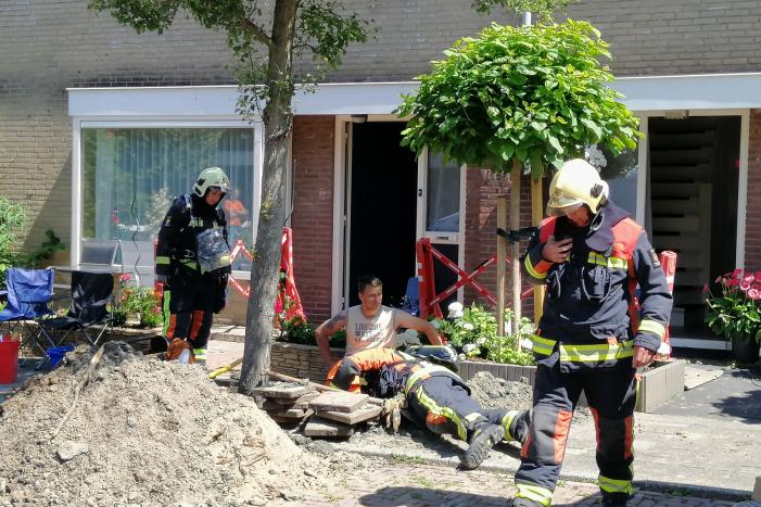 Gasleiding geraakt bij werkzaamheden