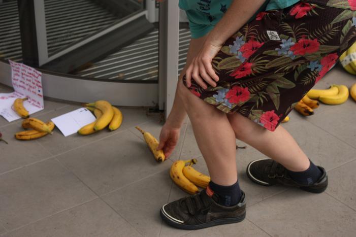Rechtbank Amersfoort gebarricadeerd door vele bananen