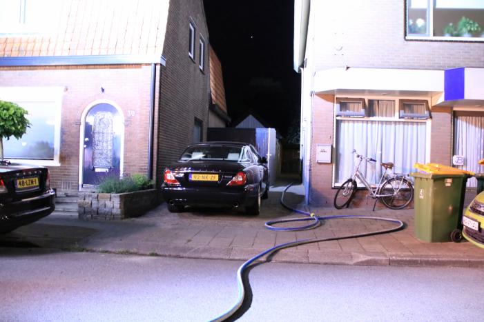 Buitenbrand achter woning