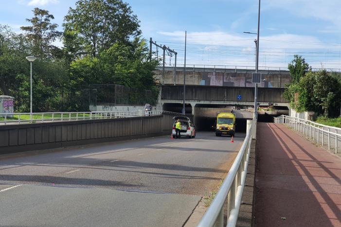 Veel schade door kop-staart botsing in tunnel