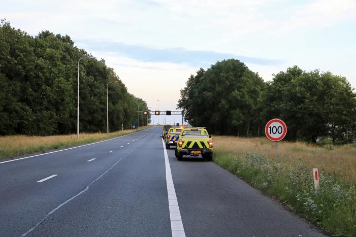 Auto crasht tussen bomen door