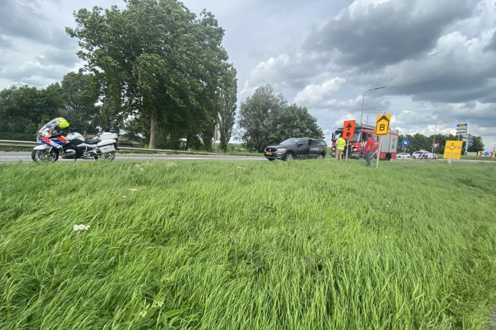 Brand in auto na aanrijding