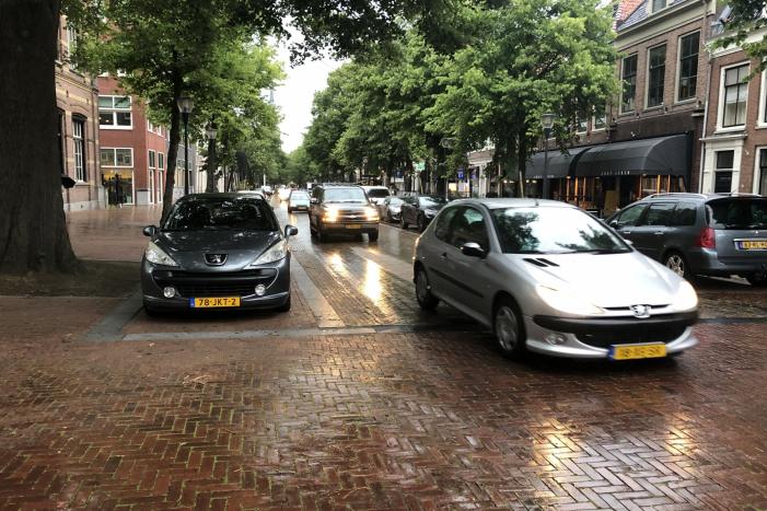 Demonstranten trekken door de stad