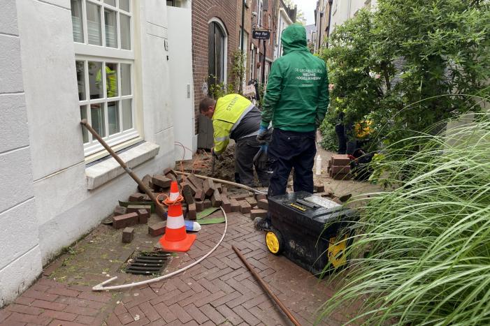 Gasleiding geraakt tijdens werkzaamheden
