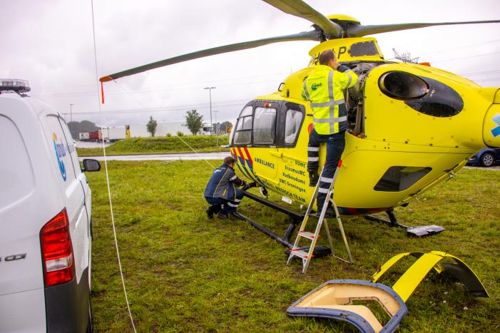 Traumahelikopter strandt naast A1
