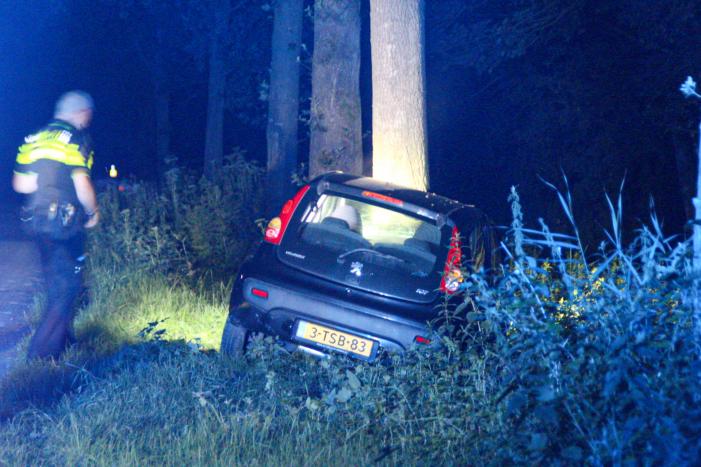 Auto zwaarbeschadigd na botsing tegen boom