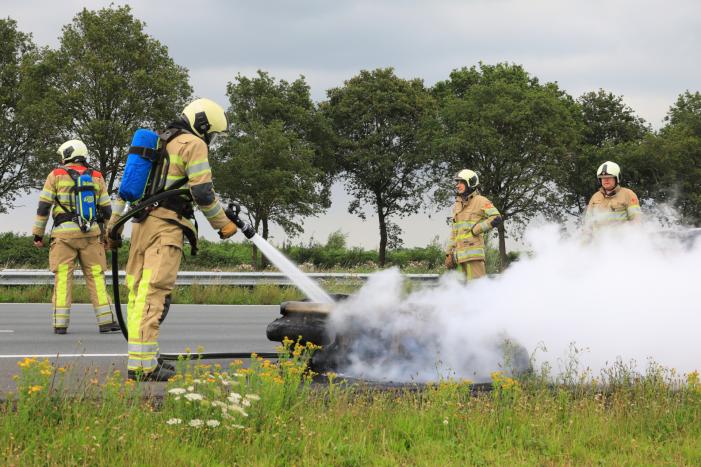 Motor brandt uit op snelweg