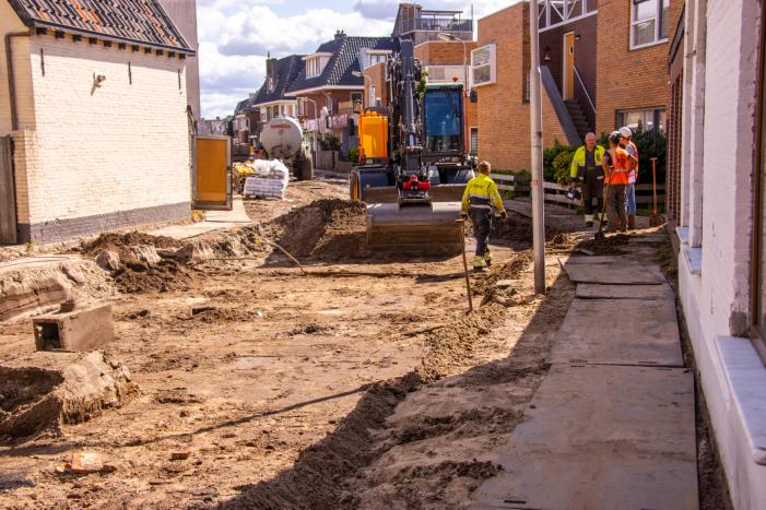 Gasleiding geraakt in opengebroken straat