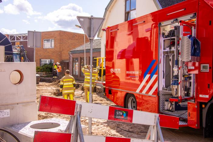 Gasleiding geraakt in opengebroken straat