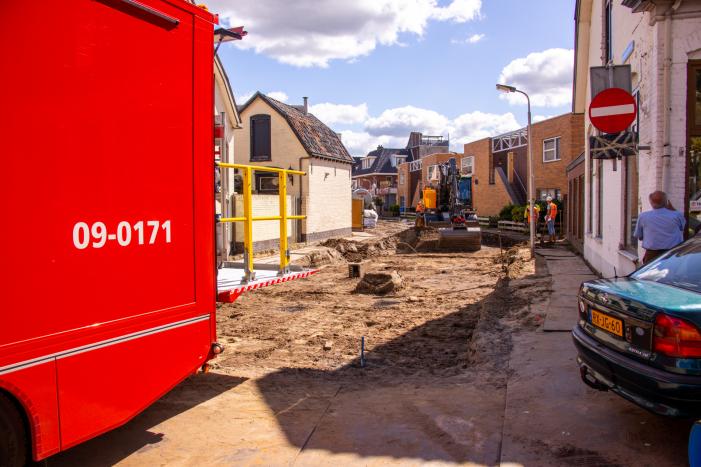 Gasleiding geraakt in opengebroken straat