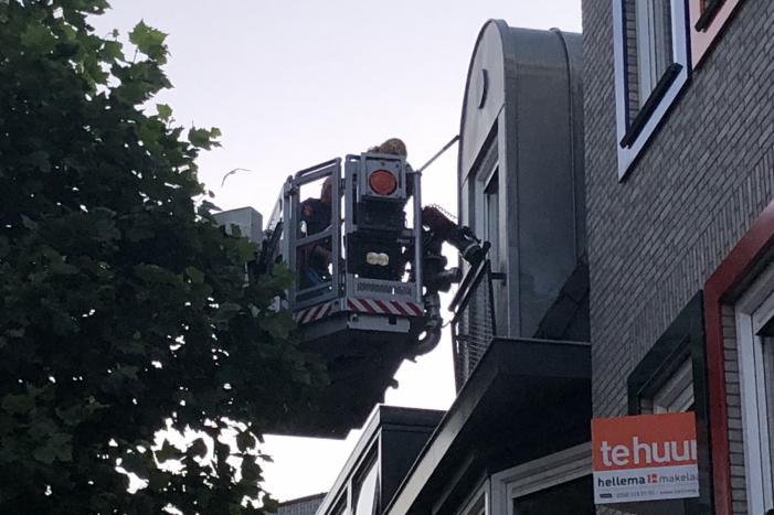 Vastzittende duiven door brandweer bevrijd