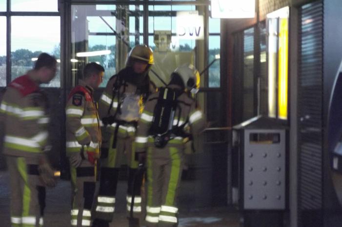 Brand in prullenbak op station