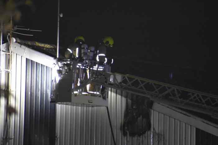 Buitenverlichting aan gevel in brand gevlogen