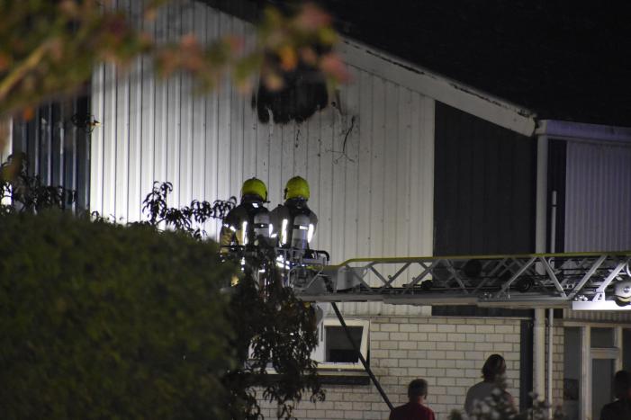 Buitenverlichting aan gevel in brand gevlogen