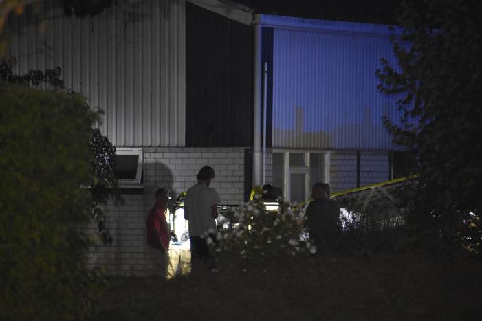 Buitenverlichting aan gevel in brand gevlogen