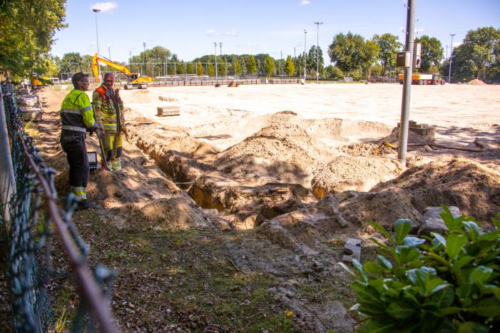 Gasleiding geraakt bij graafwerkzaamheden AFC Quick