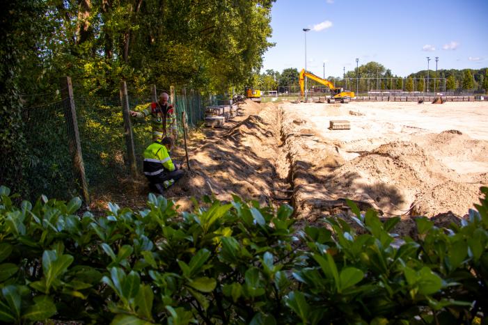 Gasleiding geraakt bij graafwerkzaamheden AFC Quick