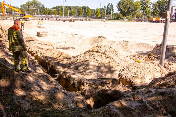 Gasleiding geraakt bij graafwerkzaamheden AFC Quick