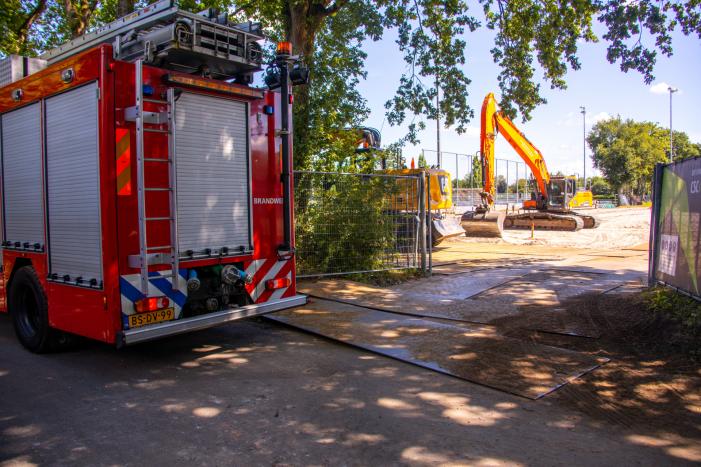Gasleiding geraakt bij graafwerkzaamheden AFC Quick