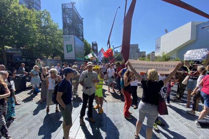 Demonstratie tegen mondkapjesplicht