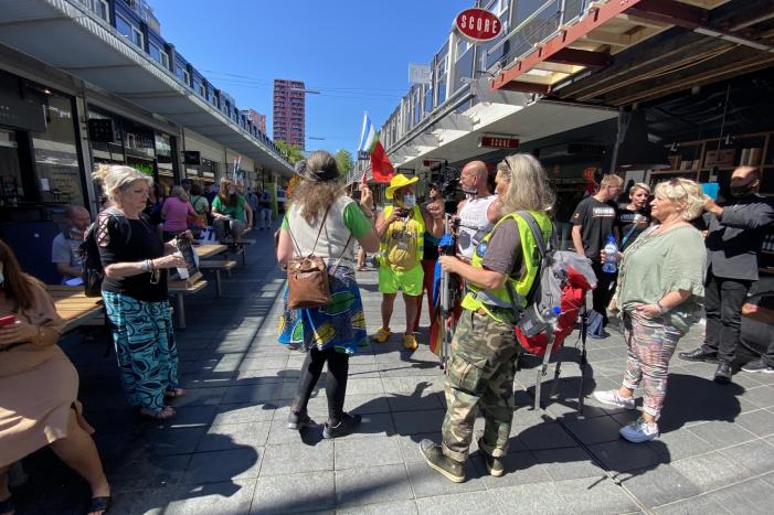 Demonstratie tegen mondkapjesplicht