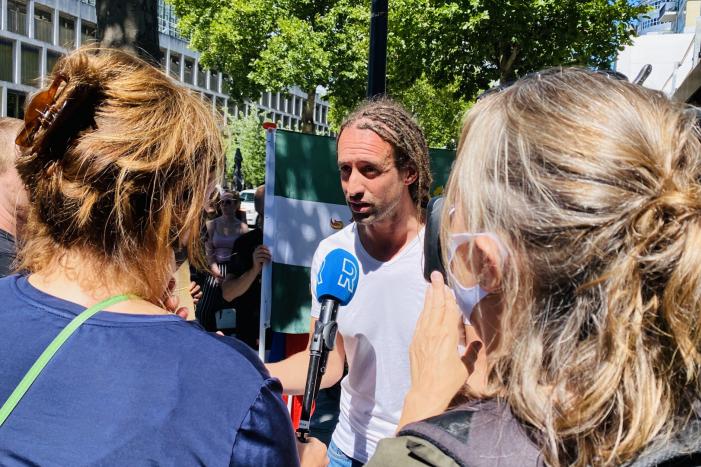 Demonstratie tegen mondkapjesplicht