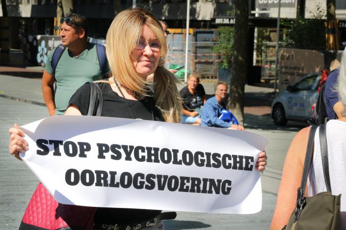 Demonstratie tegen mondkapjesplicht