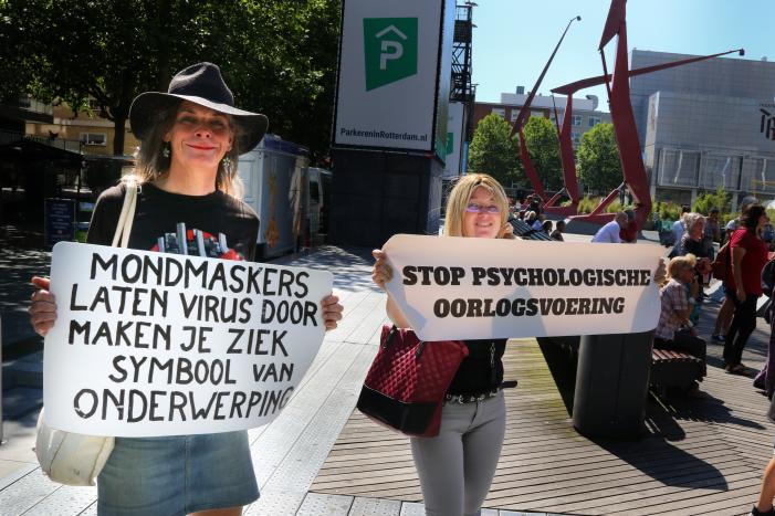 Demonstratie tegen mondkapjesplicht
