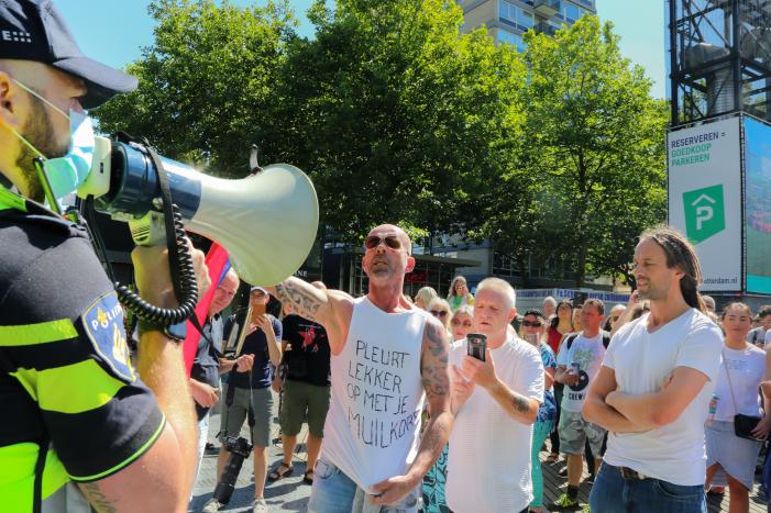 Demonstratie tegen mondkapjesplicht