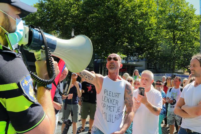 Demonstratie tegen mondkapjesplicht