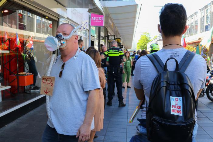 Demonstratie tegen mondkapjesplicht