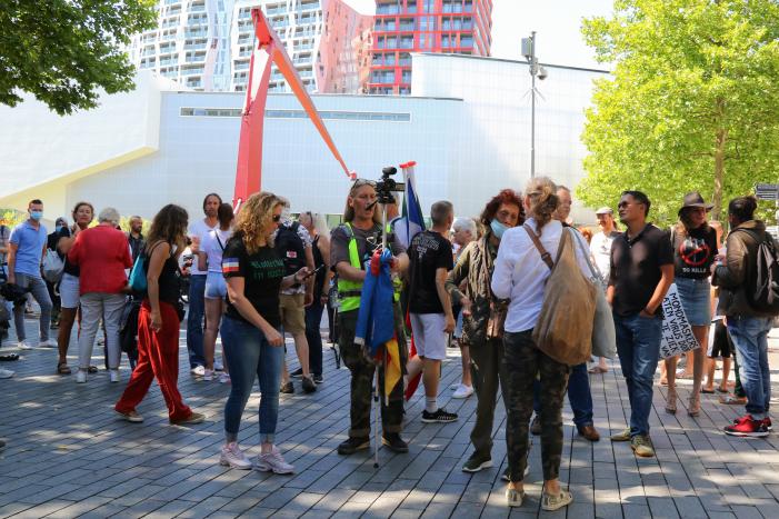 Demonstratie tegen mondkapjesplicht