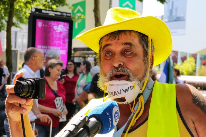 Demonstratie tegen mondkapjesplicht