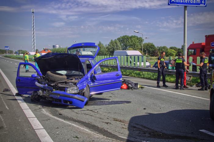 Verkeerschaos na crash met auto