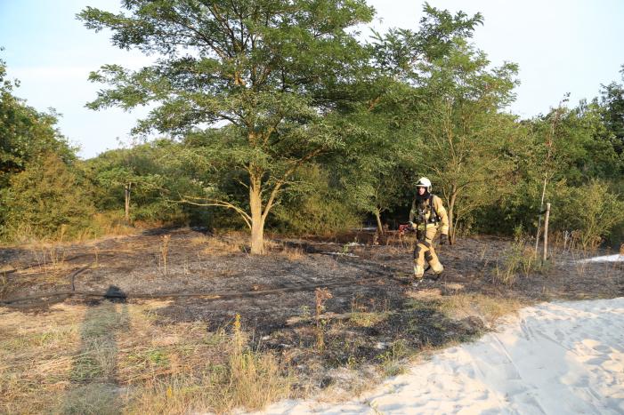 Stuk bos naast zweefvliegclub Volkel vliegt in brand