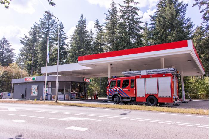 Brandstoflekkage bij Esso tankstation