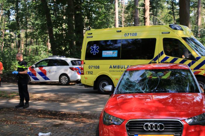 Mountainbiker flink gewond bij botsing op auto