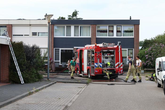 Fikse brand in heg door weg branden wespennest