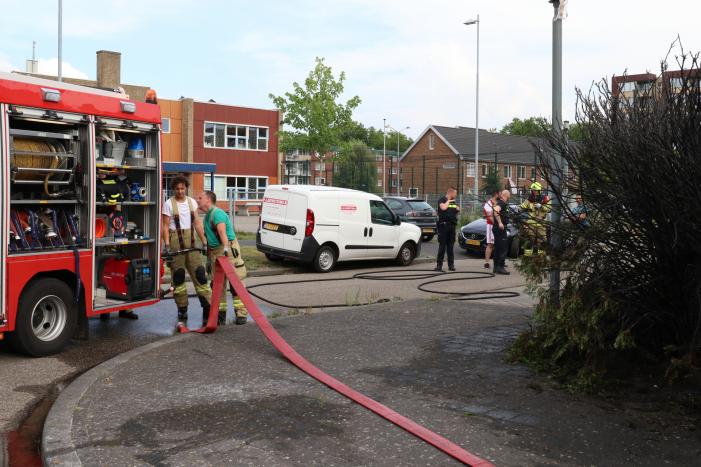 Fikse brand in heg door weg branden wespennest