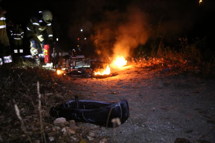 Scooter volledig uitgebrand