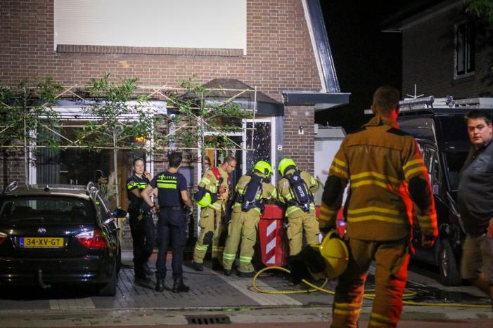 Bouwcontainer vat vlam