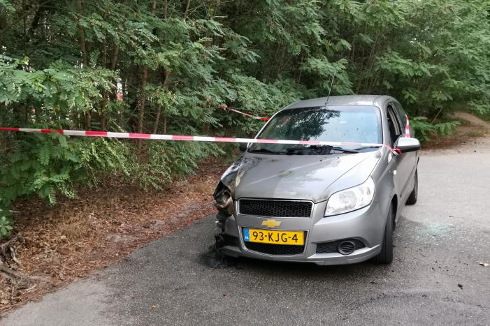 Geparkeerde auto vat vlam