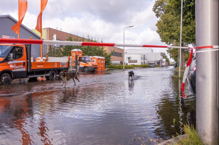 Waterpret na gesprongen waterleiding