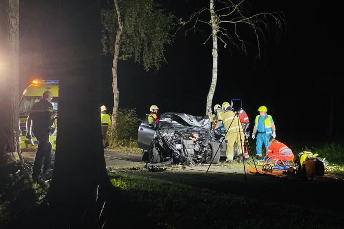 Bestuurder zwaargewond na crash tegen boom