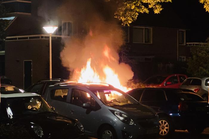 Auto verwoest door brand