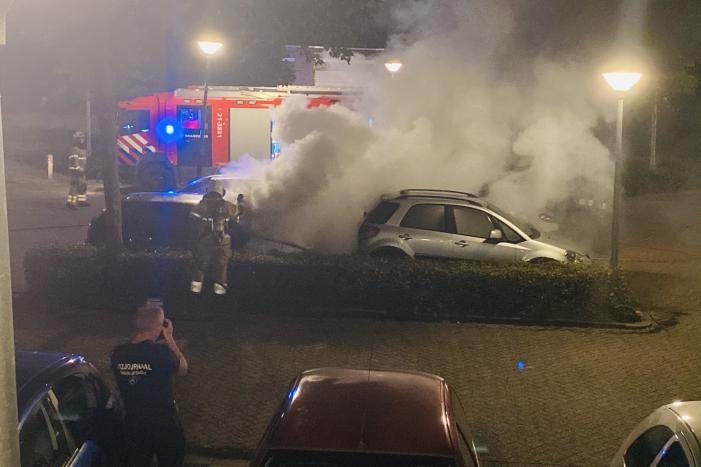Auto verwoest door brand